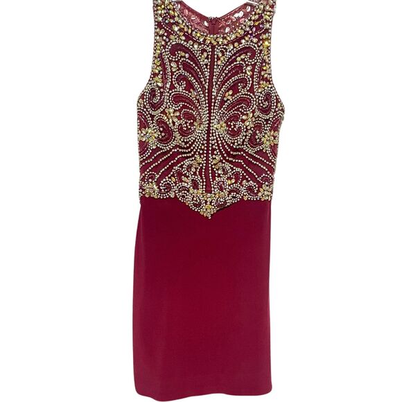 Clarisse Glittering Stones Sleeveless Mini Dress Size 2 - Picture 2 of 16